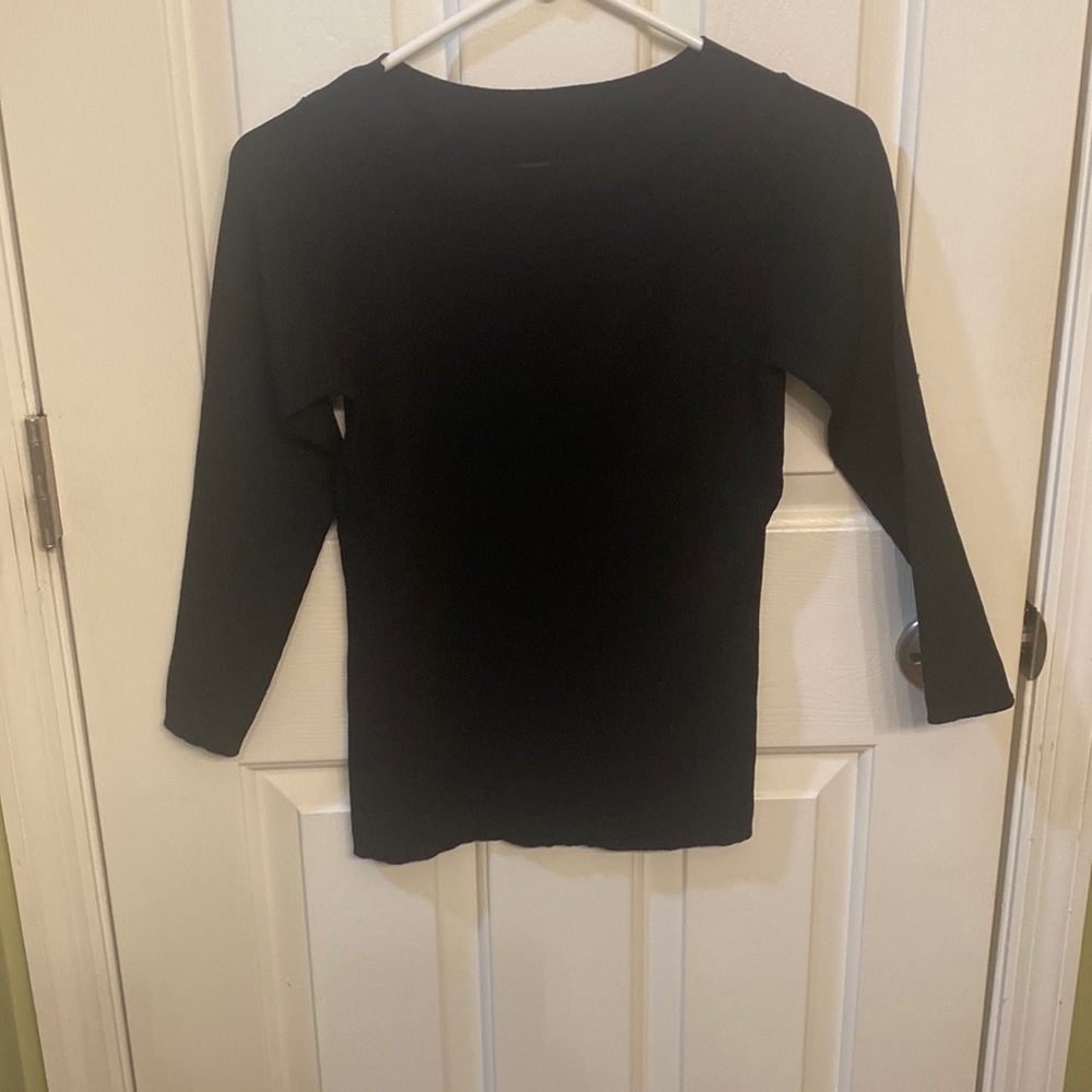 Casual Express 3/4 Sleeve Petite Medium Black